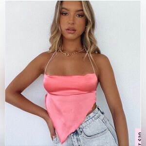 NWT White Fox Boutique Nights with you crop top forest green size Medium